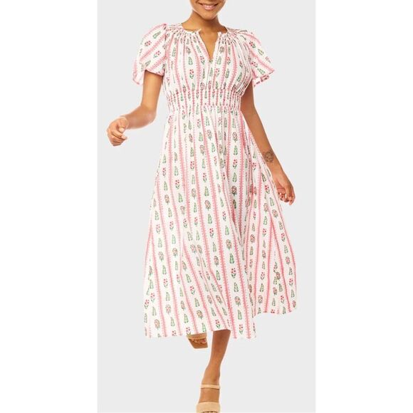 Pink City Prints Tamsin Dress - Pink City Stripe NWT Sz. XS - Picture 2 of 8